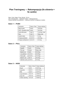 Plan Treningowy na Rekompozycję (5x siłownia + 5x cardio)