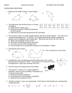 MAP4C Grade 12 Math Practice Final Exam