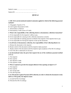 International Trade Payment Methods Quiz