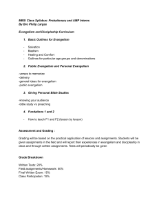 Evangelism and Discipleship Course Syllabus