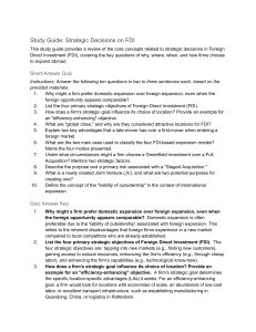 FDI Strategy Study Guide