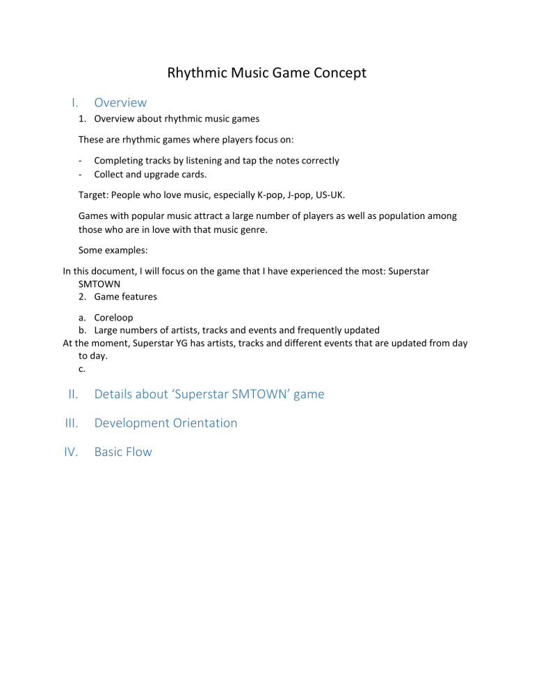 Rhythmic Music Game Concept - Superstar SM