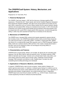 CRISPR/Cas9: History, Mechanism, and Applications