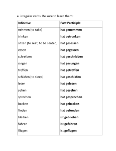 Liste unregelm&auml;&szlig;iger Verben Deutsch