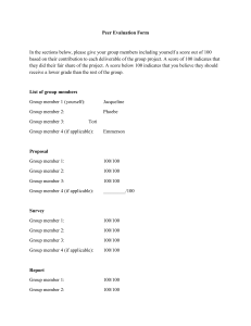 Peer Evaluation Form for Group Projects