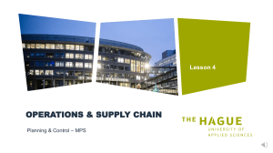 Operations & Supply Chain: Master Production Schedule (MPS) Lesson