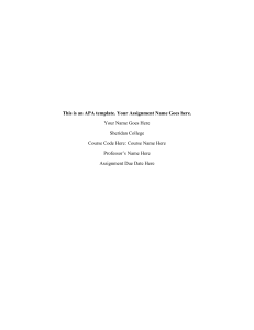 APA Template and Citation Guide