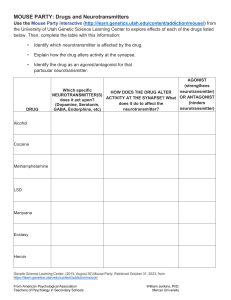 Neurotransmitters and Drugs Worksheet