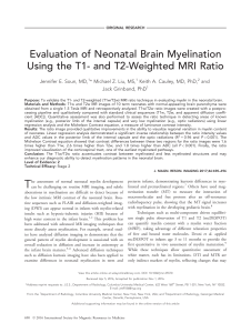 Neonatal Brain Myelination MRI Ratio Study