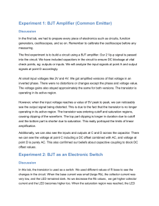 BJT Amplifier and Switch Lab Report