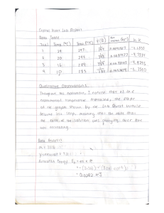 Reaction Rate and Temperature Lab Report