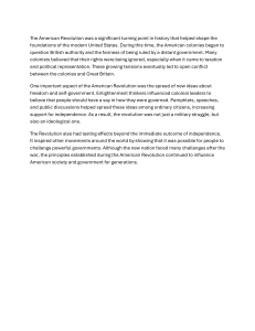 The American Revolution: History and Impact