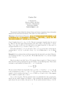 Cantor Set Lecture Notes