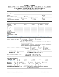 2018 NC Building Code Summary Form