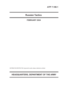 U.S. Army ATP 7-100.1: Russian Tactics Manual (2024)