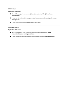 HR Job Analysis and Descriptions Guide
