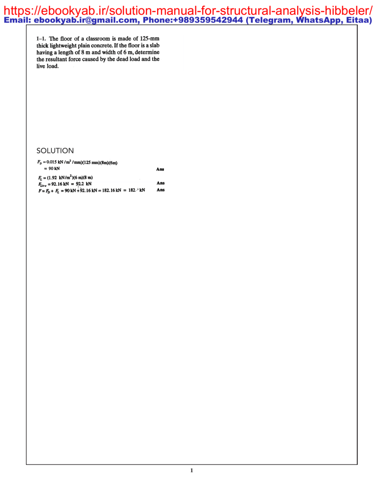 Structural Analysis Load Calculation Solutions