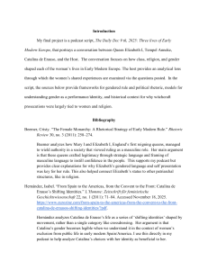 Early Modern Europe Gender & History Podcast