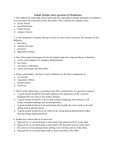 Sample Multiple Choice Questions for Brightspace