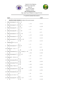 Grade 7 Math & Science Quarterly Exam