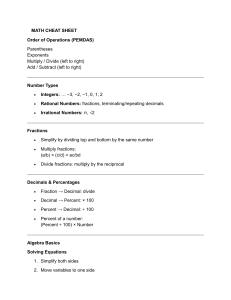 Math Cheat Sheet: Formulas & Rules