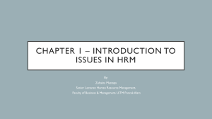 Issues in Human Resource Management