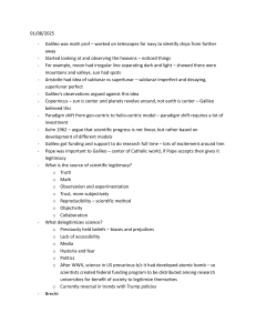 Galileo, Paradigm Shifts & Scientific Legitimacy