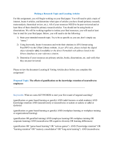 Gamification Research Assignment: Neurodiverse Employees