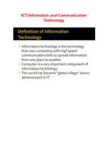 ICT: Computer History & Applications