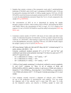 Analytical Chemistry Titration Problems