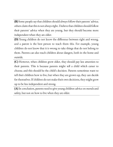 Following Parental Advice Essay