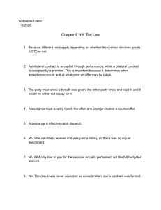 Tort Law Homework Answers