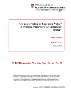 Value Creation vs. Capturing Framework