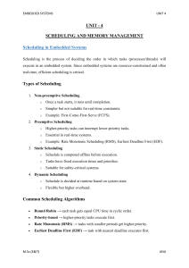 Embedded Systems: Scheduling & Memory Management