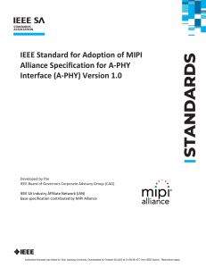 IEEE A-PHY v1.0 MIPI Interface Specification