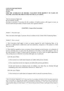 Spain-Italy Double Taxation Convention 1977