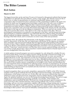 The Bitter Lesson of AI Research