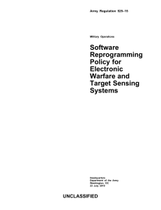 AR 525-15: EW & Target Sensing Reprogramming