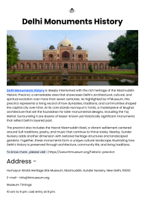 Delhi Monuments History