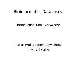 Bioinformatics Databases: Introduction to Genomic Data