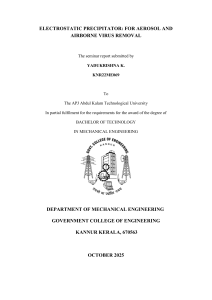 Electrostatic Precipitator for Virus Removal Report