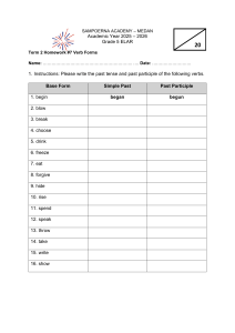 Grade 5 Verb Forms Worksheet