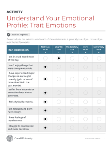 Trait Emotions: Depression, Anxiety, Anger Scale