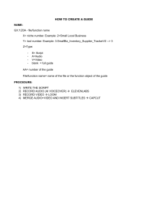 How to Create a Guide: Procedure