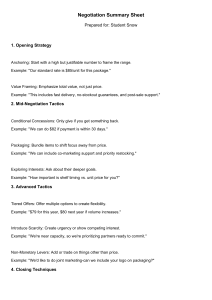 Negotiation Tactics Summary Sheet