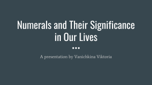 Numerals and Their Significance in Our Lives
