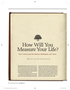 How Will You Measure Your Life? by C.M. Christensen