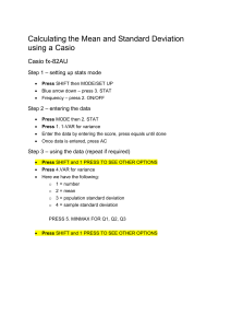 Casio fx-82AU Statistics Guide