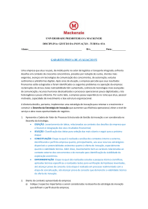 Gabarito Prova Gest&atilde;o da Inova&ccedil;&atilde;o
