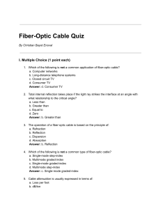 Fiber-Optic Cable Quiz: Multiple Choice and Problem Solving